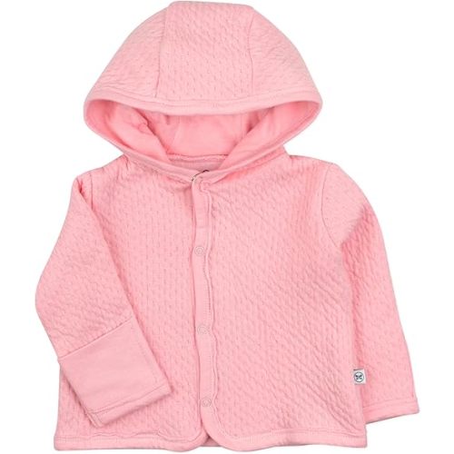 HonestBaby unisex-baby Matelasse Snap-front Hoodie 100% Organic Cotton Infant Baby Boys, Girls