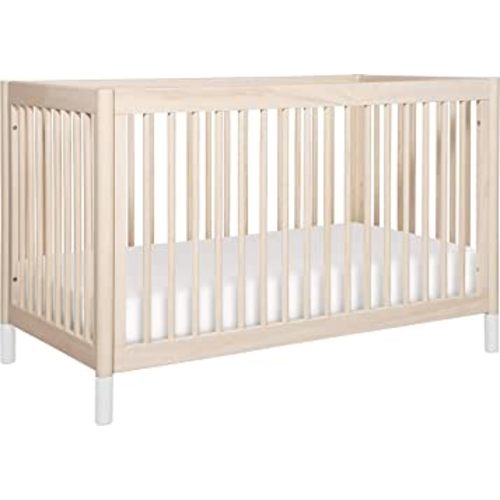Babyletto Gelato 4-in-1 Convertible Crib with Toddler Bed Conversion in Washed Natural and White, Greenguard Gold Certified