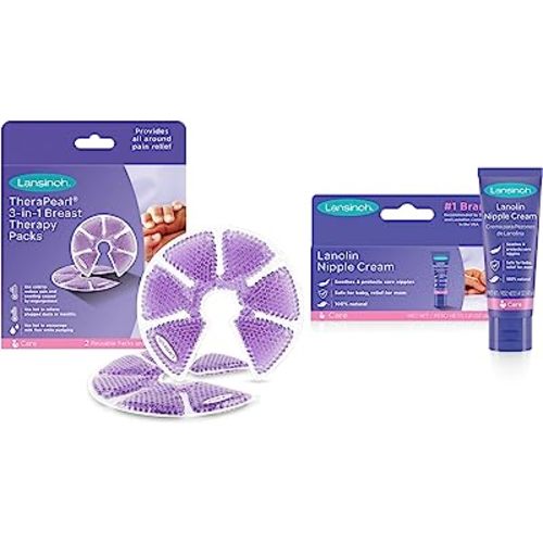 Amazon.com: Lanolin Nipple Cream, 1.41 ounces, and Lansinoh Breast Therapy Packs with Soft Covers, 2 Pack, Breastfeeding Essentials for Moms : Baby