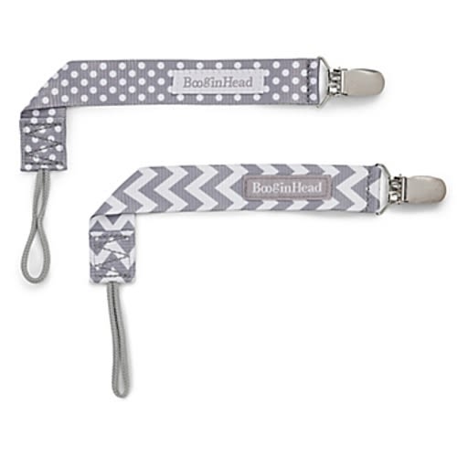 BooginHead® PaciGrip 2-Pack Pacifier Straps in - Grey