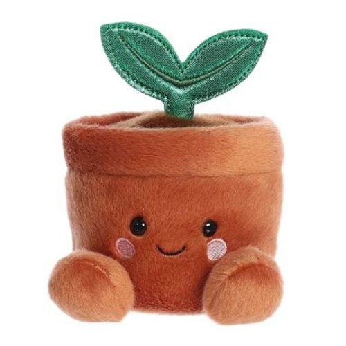 Aurora Small Terra Potted Plant Palm Pals Adorable Stuffed Animal Brown 5.5"