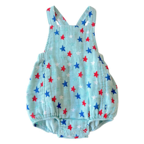 Splendid Stars Blue / Muslin Retro Sunsuit