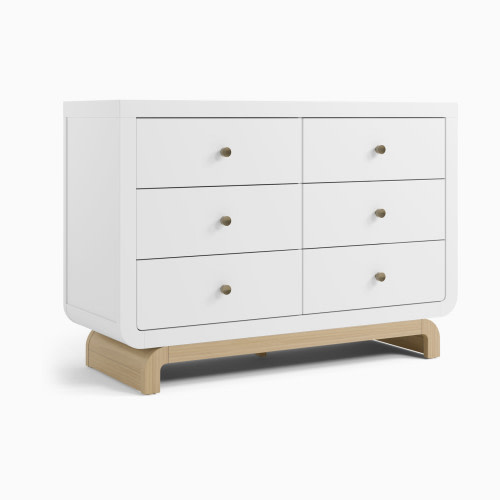 Storkcraft Santorini 6 Drawer Dresser - White With Driftwood