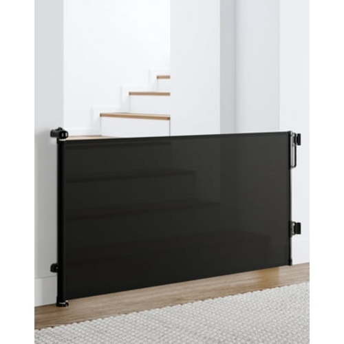Ophanie Retractable Baby Safety Gate,Extra Wide Mesh Dog Pet Gate 33" Tall, Extends to 55" Wide, Indoor & Outdoor Child Gates for Stair&Doorways, Black