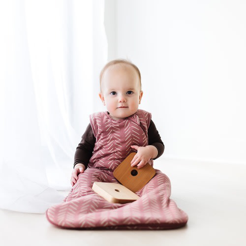 Sleep Bag in Dusty Rose Herringbone 2.5