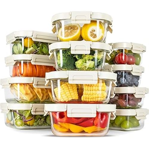 Meal Prep Containers with Glass Lids