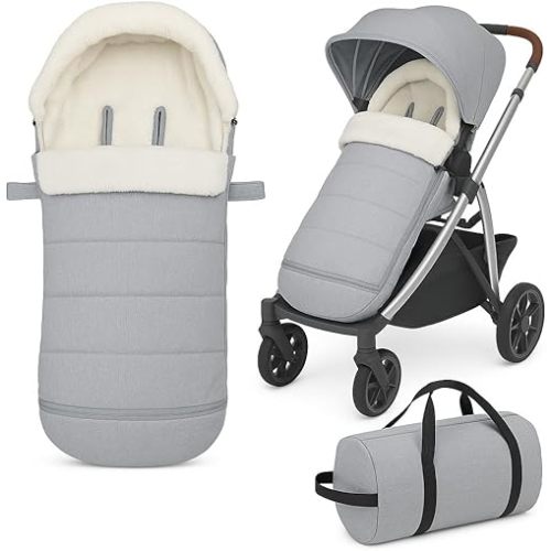 Stroller Footmuff Bunting Bag for Winter – Universal Stroller Cover for Cold Weather, Compatible with UPPAbaby Vista V2 / V3 / Vista/Cruz/Cruz V2 / RumbleSeat/Ridge/Minu – Storage Bag Included
