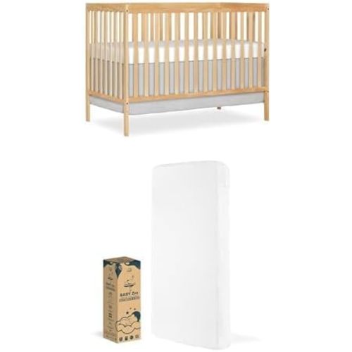Bundle of Dream On Me Synergy 5-in-1 Convertible Crib & Baby Fairy Dust 5” Full Size Crib Mattress | Greenguard Gold Certified, Adjustable Height, Washable Cover, Firm Support for Infants & Toddlers