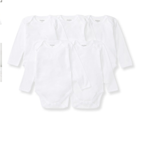 Bee Essentials Organic Long Sleeve Baby Bodysuit 5 Pack | Burt's Bees Baby®