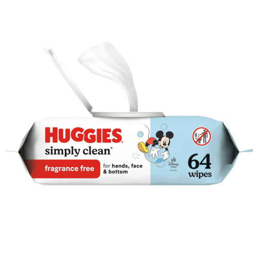 Huggies Simply Clean Unscented Baby Wipes, 1 Pack, 64 Total Ct (Select for More)