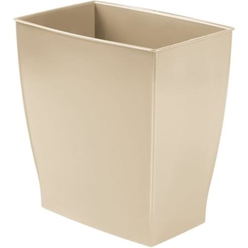 iDesign Mono Spa Rectangular Trash Can for Bath, Bedroom, Office – 11.25" x 7.5" x 12", 2.5 Gallon, Taupe