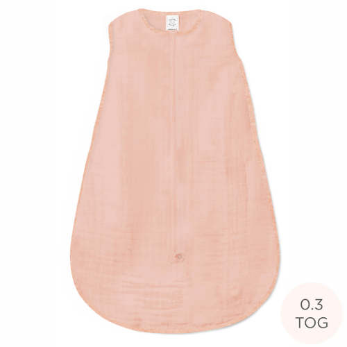 Muslin Non-Weighted zzZipMe Sack - Peach Blush – SwaddleDesigns