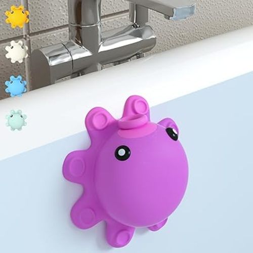 Silicone Bathtub Overflow Drain Cover with Suction Cup - Adds Inches of Water for Deeper Bath, Deep Pink