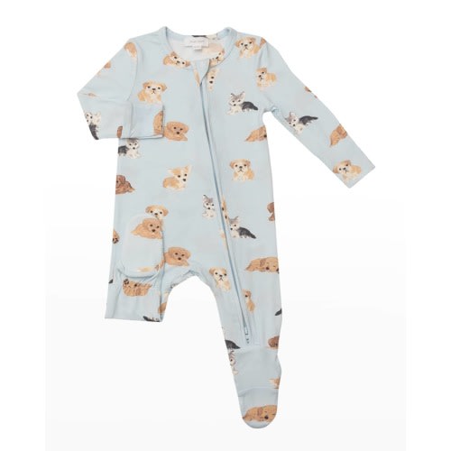 Boy's Dogs Footie Pajamas, Size Newborn-18M
