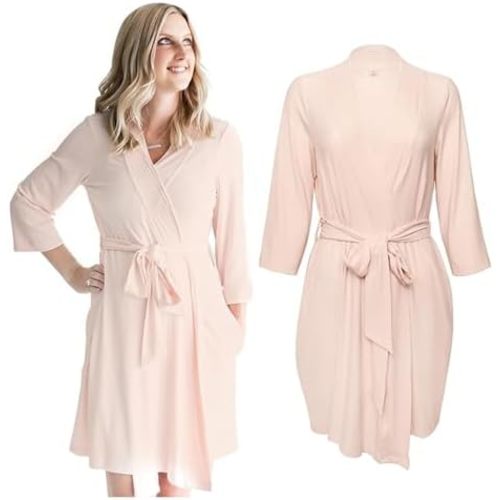 Posh Peanut Maternity Robe for Hospital Delivery - Soft Viscose from Bamboo Postpartum Robe for Women Nursing & Lounging