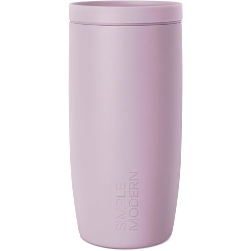 Simple Modern Travel Coffee Mug Tumbler with 360° Lid | Ceramic-Lined Insulated Stainless Steel Cold Brew Iced Coffee Cup | Gifts for Women Men Her Him | Voyager Signature | 16oz | Lavender Mist