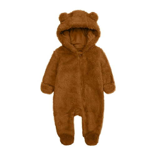 Elainilye Fashion Unisex Baby Clothes Newborn Boys Girls Plush Cute Bear Ears Winter Thick Warm Jumpsuit Romper, Sizes 3-6 Months