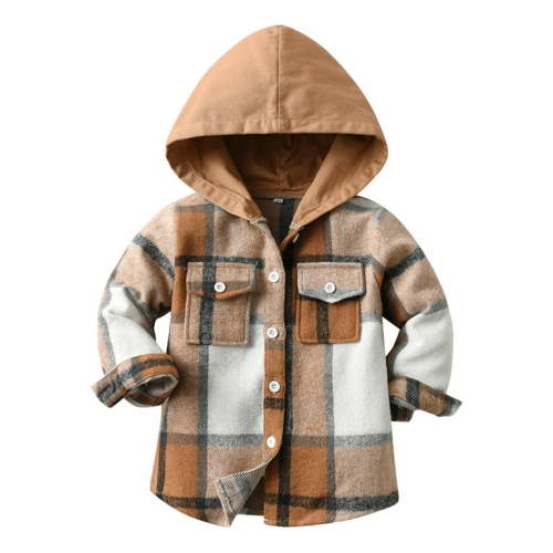 Zuwimk Toddler Kids Baby Boys Girls Flannel Plaid Shirt Jacket Long Sleeve Button Down Tops Coat Shacket Jacket Fall Winter Clothes Autumn Winter Warm Thick Print Cotton Long Sleeve Coat Cardigan