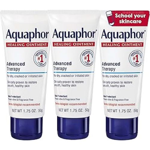 Aquaphor Healing Ointment - Travel Size Protectant for Cracked Skin - Dry Hands, Heels, Elbows, Lips, Packaging May Vary, 1.75 Ounce (Pack of 3)