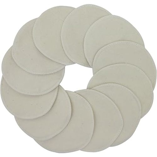 TL Care Nursing Pads Made with Organic Cotton - Soft, Breathable, Absorbent & Washable, Natural Color, 12 Count