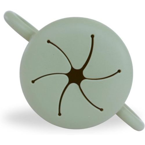 Baby Bliss Toddler Snack Container, Canadian Mom Owned, Snack Cups Toddler No Spill, Silicone Baby Snack Cup, Toddler Travel Essentials, Snack Containers for Kids, BPA Free (Sage)