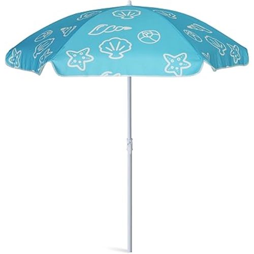 AMMSUN 5ft Seaside Beach Umbrella for Sand and Water Table - Kids Durable Umbrellas for children Beach Camping Garden Outdoor Play Shade
