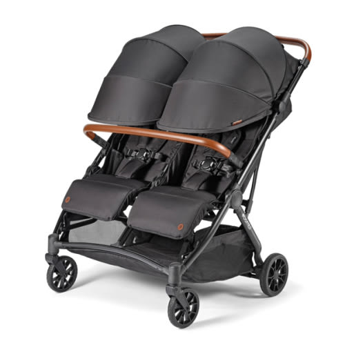 Bēbee Twin: Best Folding Double Stroller | Bombi Gear - hickory (black)