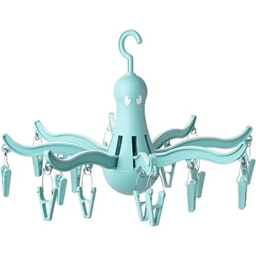 IKEA ASIA PRESSA Hanging Dryer 16 Clothes pegs Turquoise