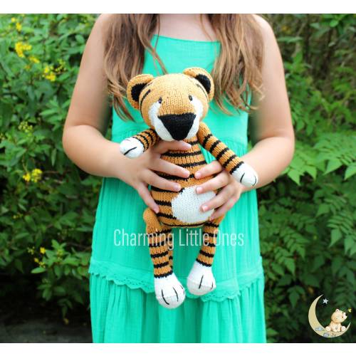 Knitted Tiger, Handmade Stuffed Tiger, Amigurumi Tiger, Stuffed Tiger Gift, Baby Shower Gift, Newborn Gift, First Birthday