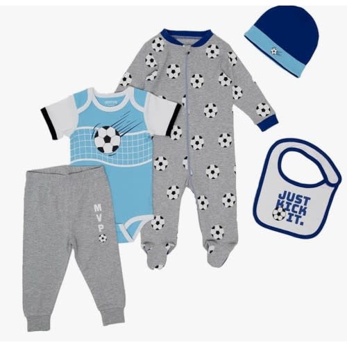 Amazon.com: Gertex 5-Piece Layette Sport Set Gift Bundle for Babies & Infants | (Soccer, 6-9 Months): Clothing, Shoes & Jewelry