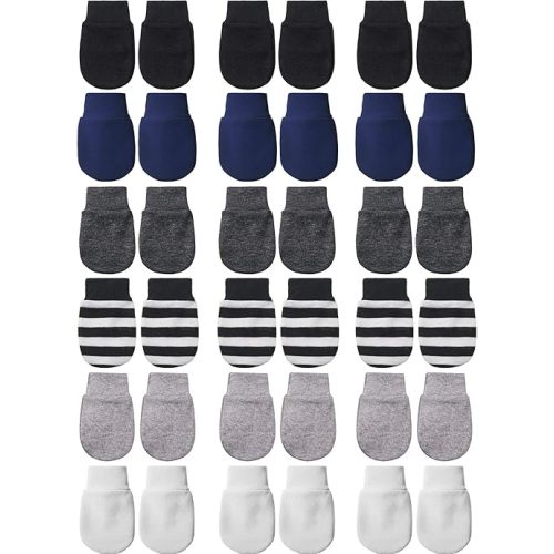 18 Pairs of Newborn Baby Mittens Infant Toddler Gloves No Scratch Mittens Cotton Gloves for 0-6 Months Baby Boys Girls