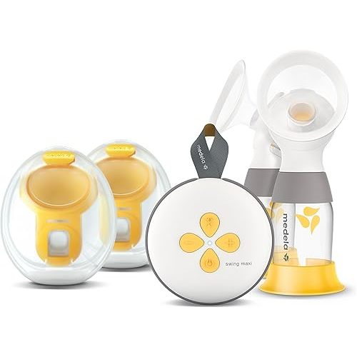 Medela Swing Maxi Pump Your Way Deluxe Bundle with Wearable in-Bra Collection Cups and PersonalFit Flex Breast Shields