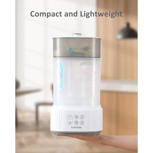 Bottle Sterilizer and Dryer | Esterilizador de Biberones, HAUTURE Baby Bottle Sanitizer and Dryer, Faster Drying Compact Electric Steam Sterilizer for Baby Bottles, Pacifiers, Breast Pump Accessories - White