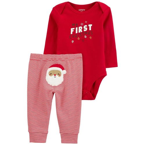 Carter's Winter Holiday 2-Piece Christmas Bodysuit and Pant Set (My First Christmas, Newborn)