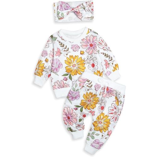 Baby Girl Sweatshirt Clothes Pants Set Joggers Toddler Fall Outfit Infant Sweatsuit