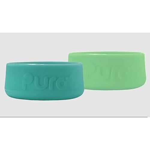 Pura Kiki Silicone Bottle Bumper - Plastic-Free, Medical-Grade, Dishwasher Safe, Protective, Leakproof Cover & Anti-Slip Bottom Cover - Compatible w/Pura Stainless Bottles 5oz 9oz & 11oz (Moss & Mint)