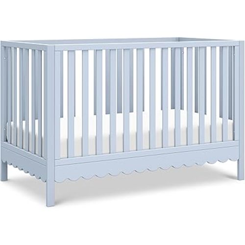 Davinci Sammy Scallop 4-in-1 Convertible Crib in Powder Blue, GREENGUARD Gold Certified