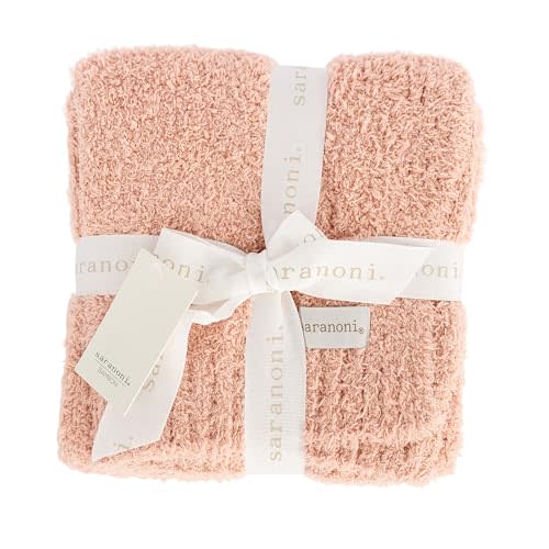 SARANONI Bamboni Baby Blanket | Luxury Plush Super Soft Blanket | Breathable Comfort Infant Baby Blankets for Boys & Girls | Peach, Mini - 15” x 20”