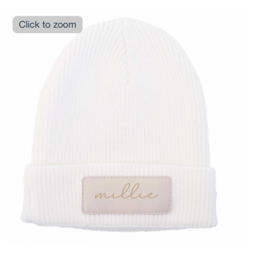 Personalized Leather Patch Beanie | All Colors