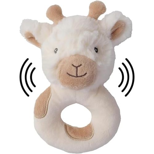 Bearington Collection Lil' Lofty 5.5 In Giraffe Baby Rattle - Baby Wrist Rattles - Plush Rattles Gift for Newborn