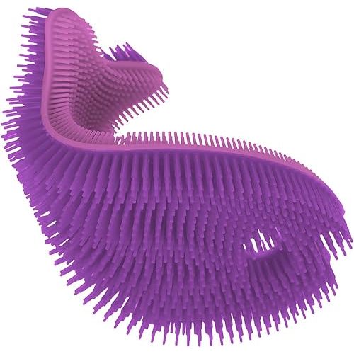 Innobaby Bathin' Smart Silicone Sensory Fish Bath Scrub for Babies and Toddlers - Purple