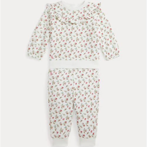 Floral Fleece Sweatshirt & Pant Set