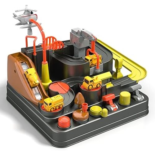 Lucky Doug Race Car Tracks for Boys, Construction Car Rescue Adventure Toys for 3 4 5 6 Years Old Toddlers Boys Girls