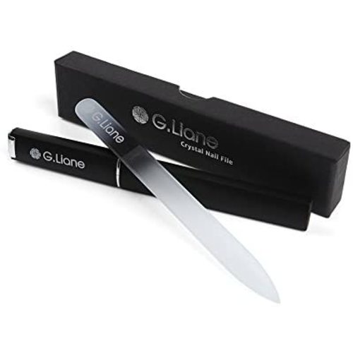Crystal Glass Nail File - G.Liane Professional Double Sided Etched Crystal Nail File Set For Nail Art & Nail Care Alternative To Metal Nail files Emery Boards & Buffer (Rainbow Black).