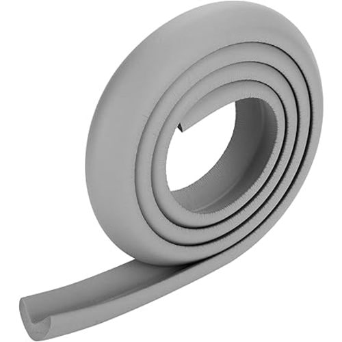 VINGVO Corner Protector Baby, Crib Bumpers Padded 2M Baby Safety Desk Cushion Crib Padding for Sides Rubber Furniture and Corner Guards for Table, Fireplace, Countertop (Grey)