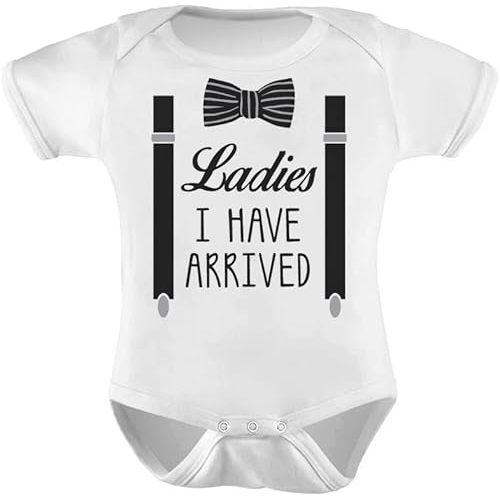 Tstars - Ladies I Have Arrived Bowtie Funny Baby Boy Bodysuit Baby Onesie