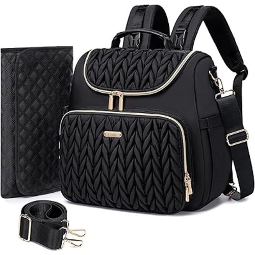 4 in 1 Convertible Diaper Bag Backpack,Waterproof Baby Diaper Bag with Changing Pad,Converts into Baby Tote Bag,Diaper Backpack,Stroller Bag and Crossbody Diaper Bag