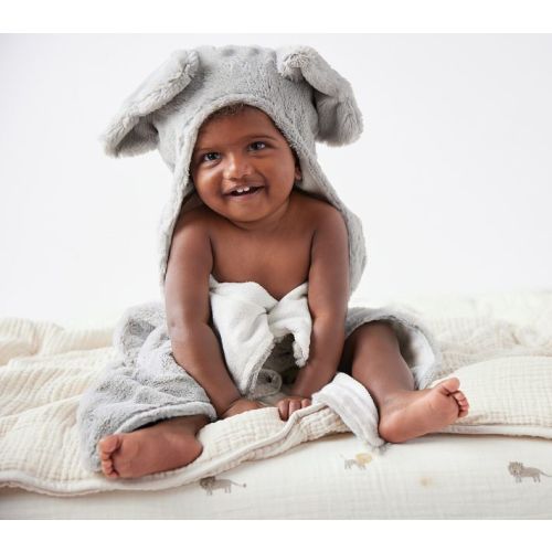 Faux-Fur Animal Baby Hooded Towels