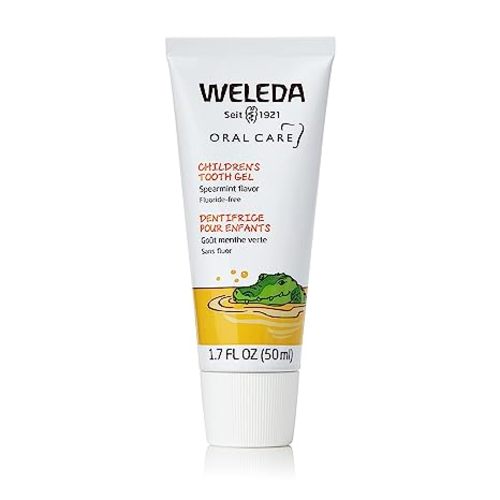 Weleda Oral Care Childrens Tooth Gel, 1.7 Fluid Ounce, Fluoride Free, Spearmint Flavor, Plant Rich Toothpaste with Calendula, Silica and Fennel - 1.7 Ounce (Pack of 1)