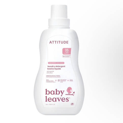 ATTITUDE Baby Laundry Detergent, EWG Verified, Plant and Mineral-Based Formula, HE Compatible, Vegan Household Products, Unscented, 35 Loads, 35.5 Fl Oz